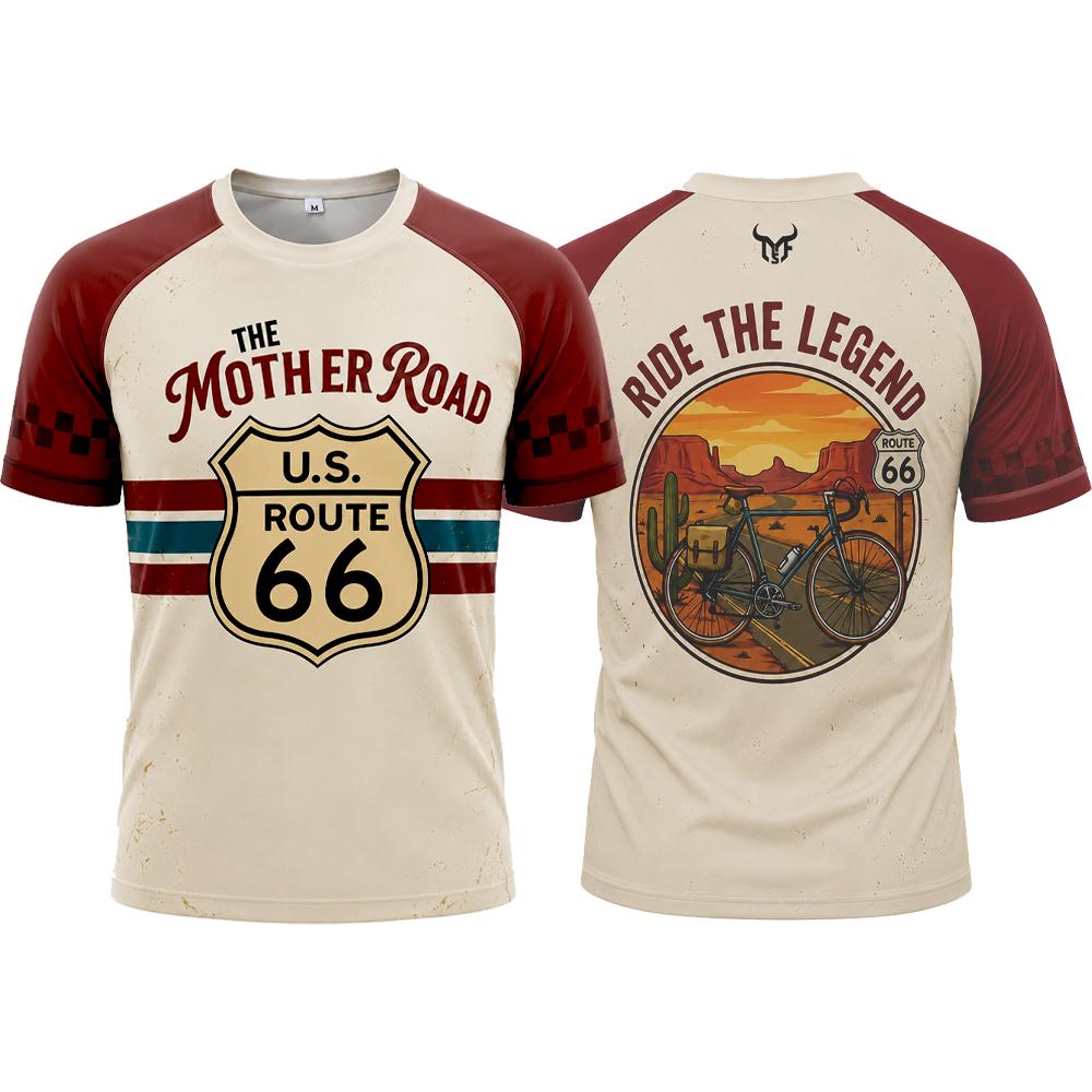 Kaos Route 66 Vintage Road Tri - Outdoor Sports Adventure ulasan dan harga